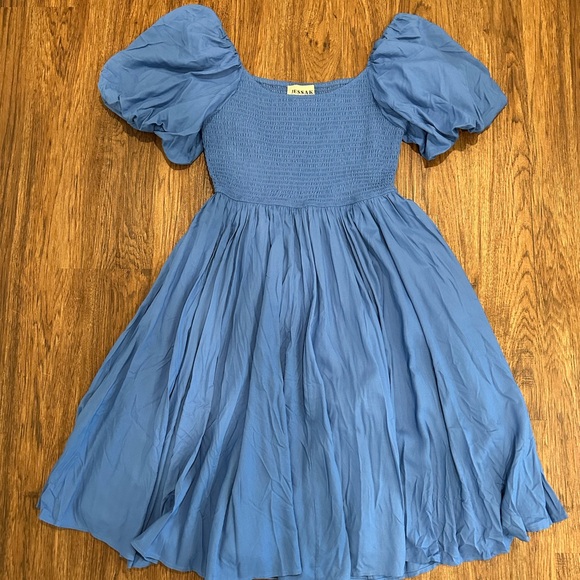 JessaKae Dresses & Skirts - JessaKae Blue Puff Sleeve Dress